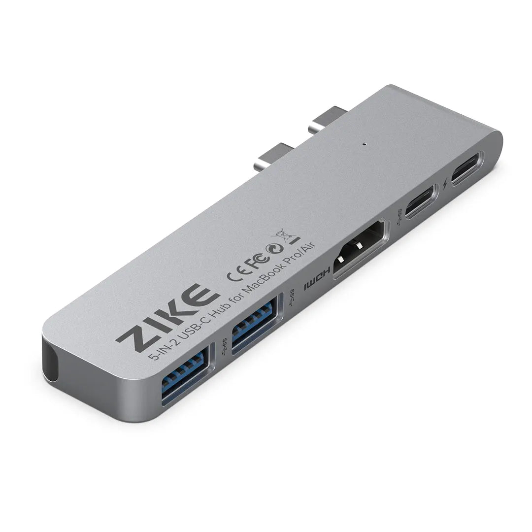 ZIKE 5-in-2 USB C Hub for MacBook Pro/Air Z28A6