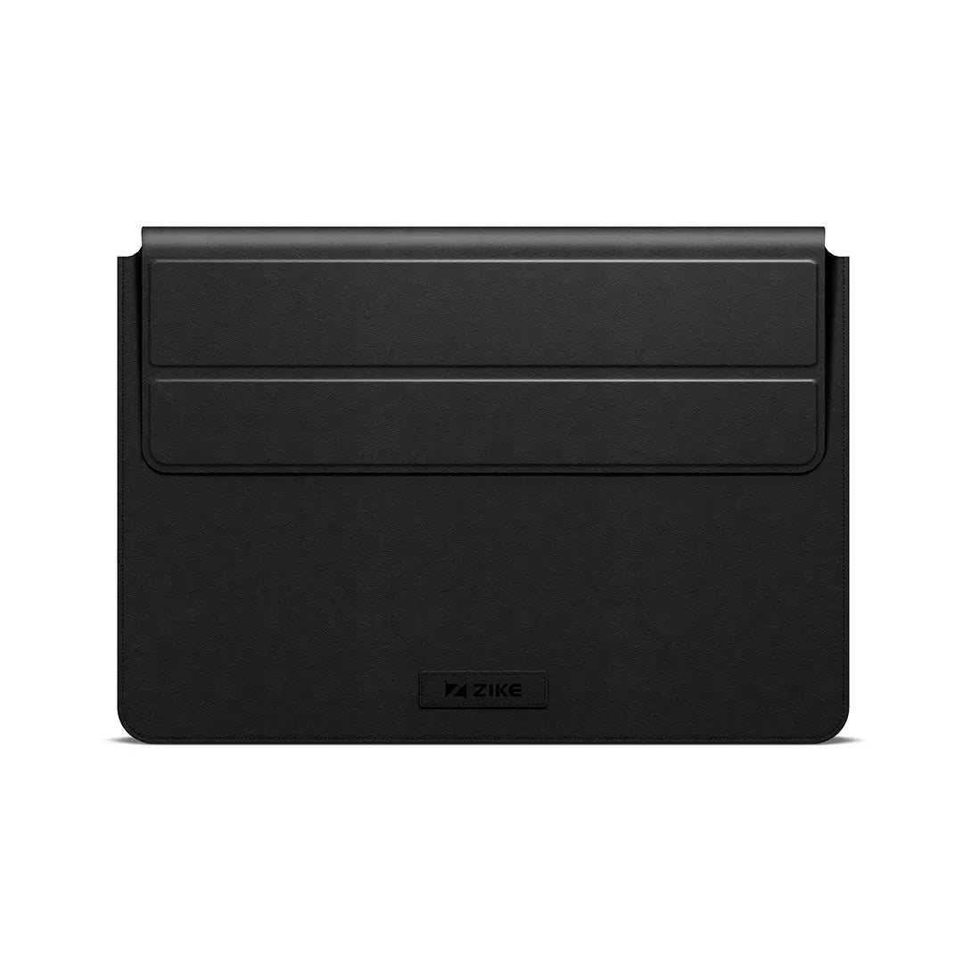 ZIKE Vegan Leather Laptop Sleeve for MacBook Air/Pro 13-14''/15-16'' with Invisible Stand Z595 black