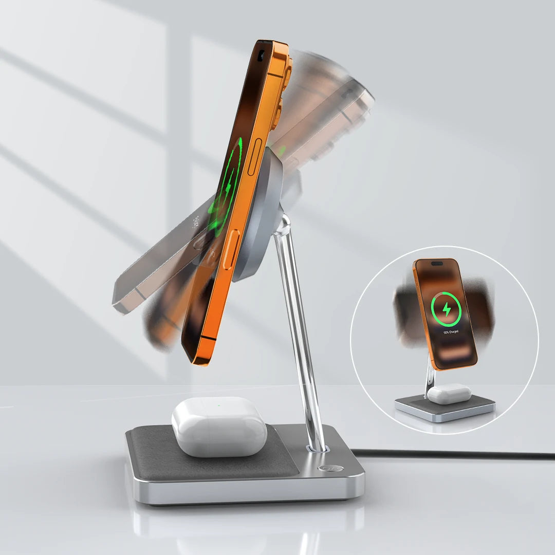 ZIKE Z557 2-in-1 Magsafe Wireless Charger Support 40° Adjustment Angle