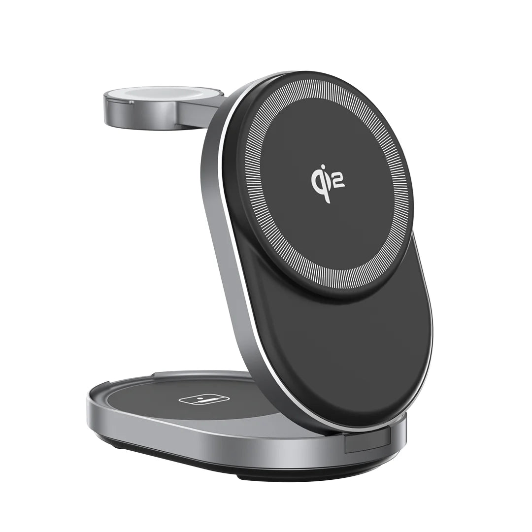 ZIKE Z855 3‑in‑1 Qi2 Magnetic Foldable Wireless Charger – 15W Fast Charging for iPhone & More
