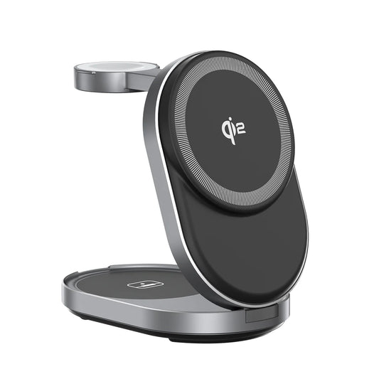 ZIKE Z855 3‑in‑1 Qi2 Magnetic Foldable Wireless Charger – 15W Fast Charging for iPhone & More