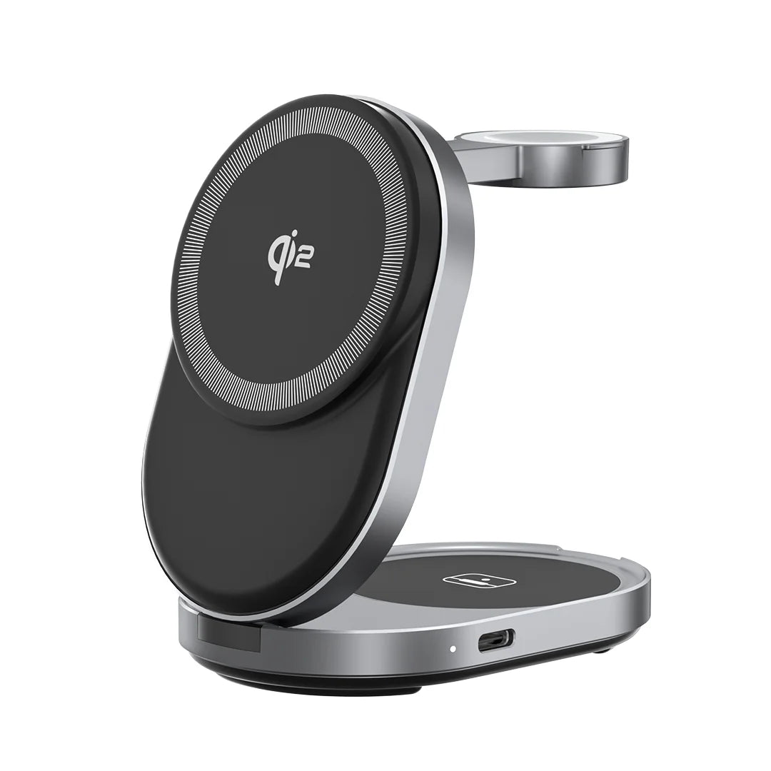 ZIKE Z855 3‑in‑1 Qi2 Magnetic Foldable Wireless Charger – 15W Fast Charging for iPhone & More