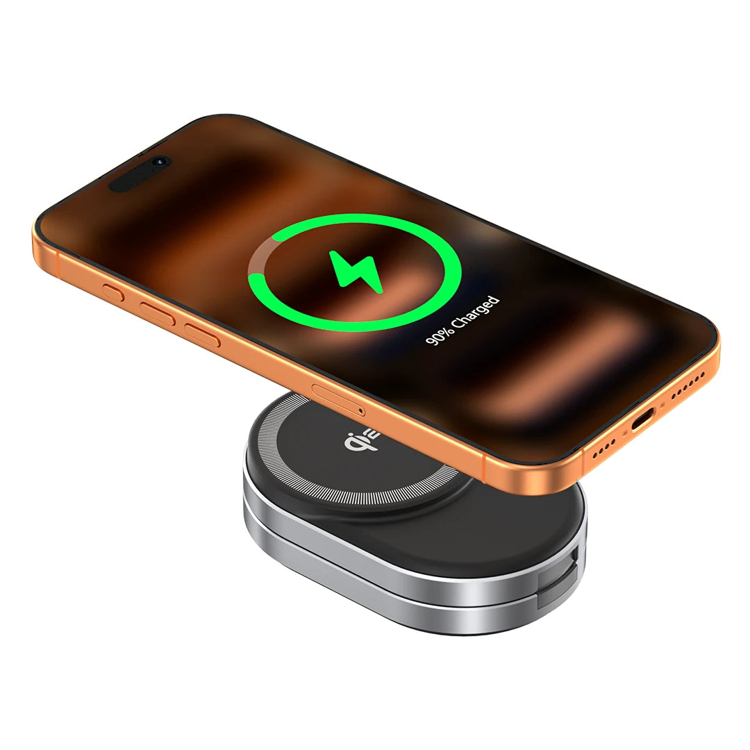 ZIKE Z855 3‑in‑1 Qi2 Magnetic Foldable Wireless Charger – 15W Fast Charging for iPhone & More