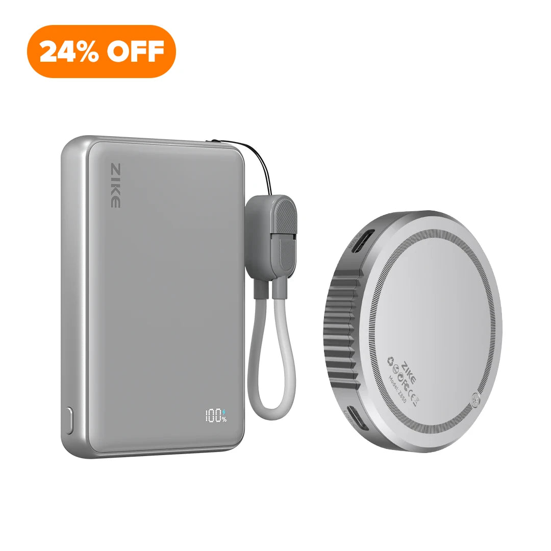 （Bundle Pack）ZIKE Z850 USB-C Magnetic M.2 2230 NVMe SSD Enclosure + Solid-State Power Bank 10000mAh