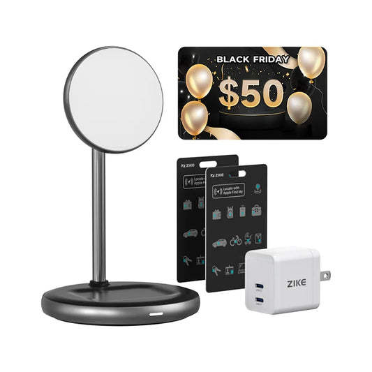 (Bundle) ZIKE 2-in-1 Wireless Charger + Tracking Card*2 + 35W GaN Charger 3 Pack Free Gift Card $50