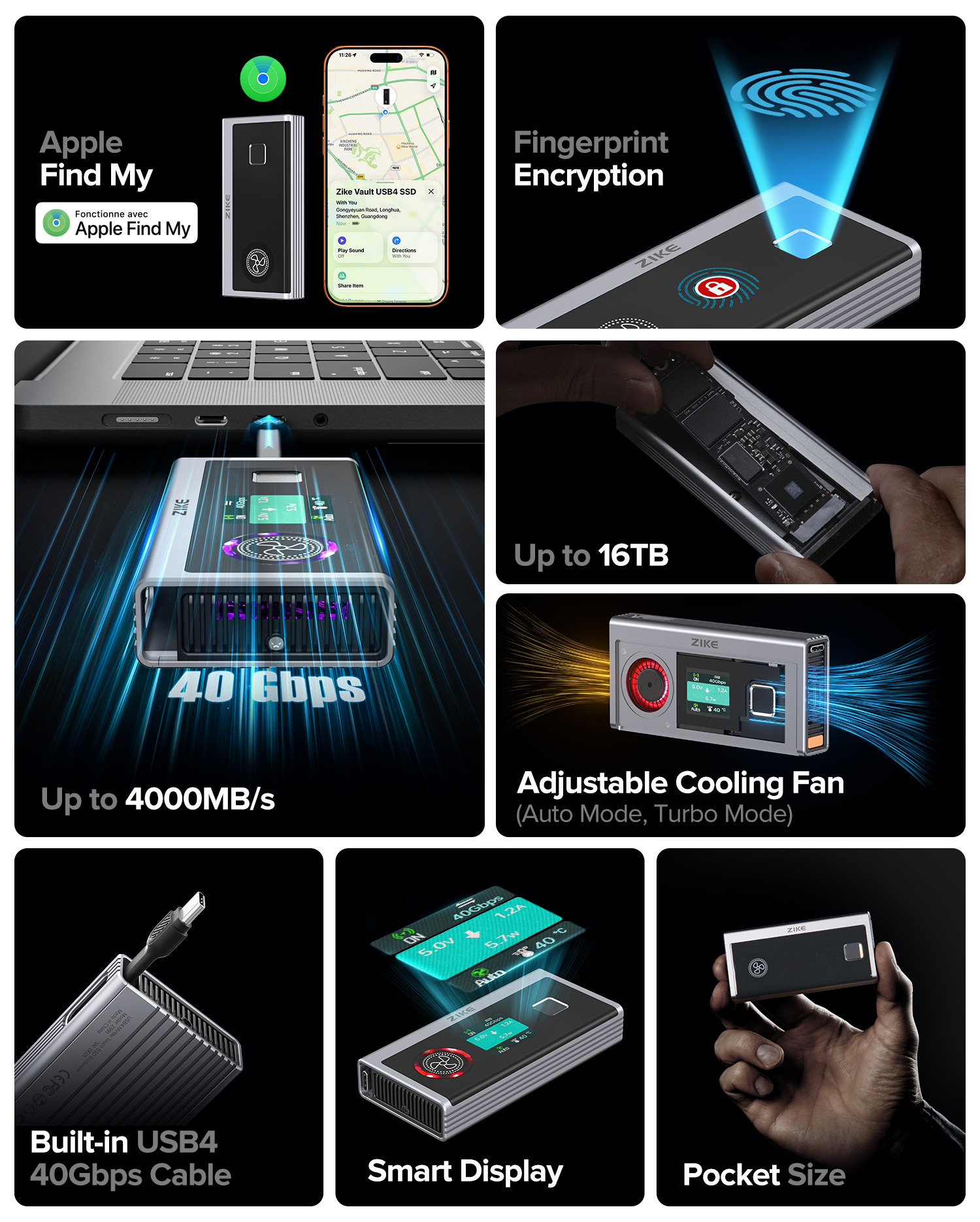 Zike Vault – World's First 40Gbps Portable SSD with Apple Find My