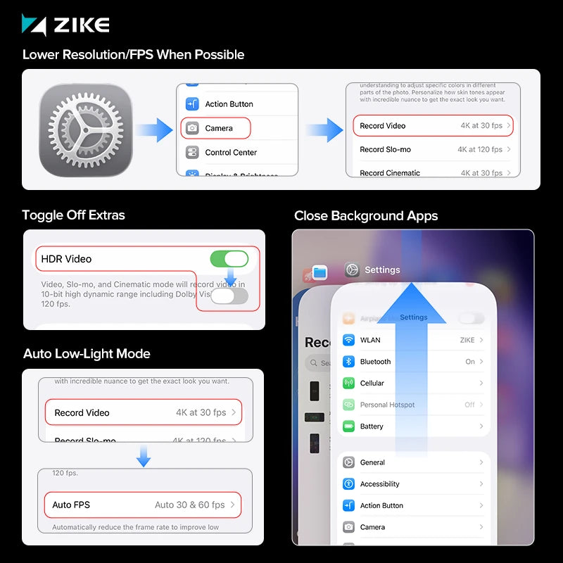 Optimize You iPhone Settings for Cooler Recording