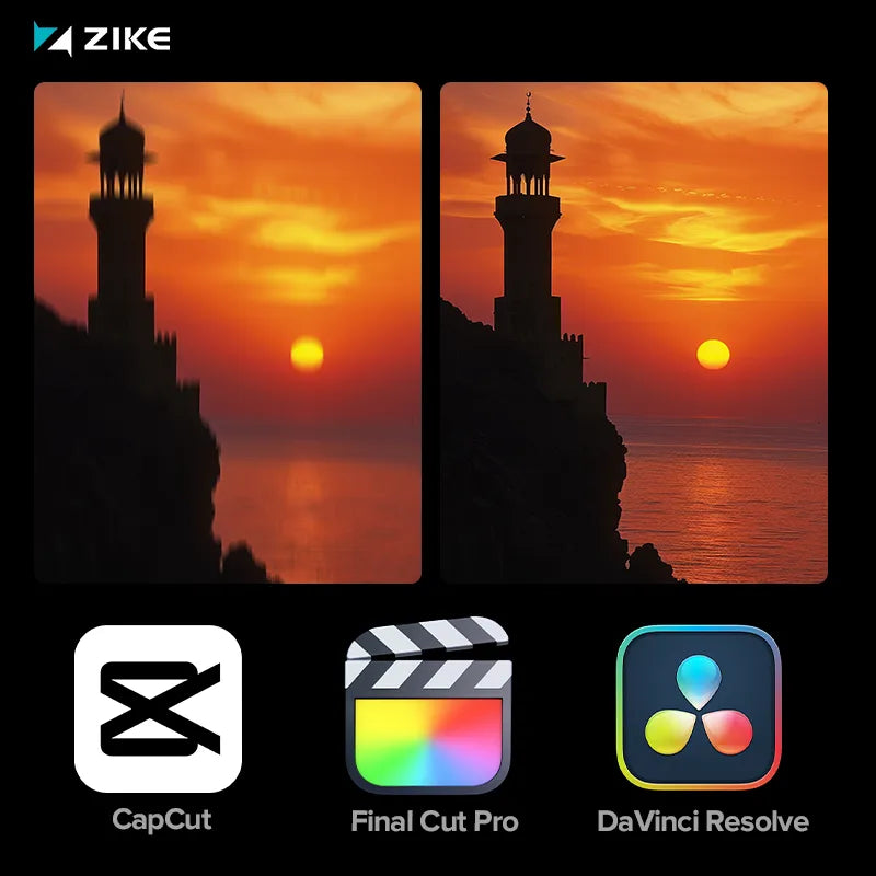 Post-production editing software was used to fix the remaining video shakiness.