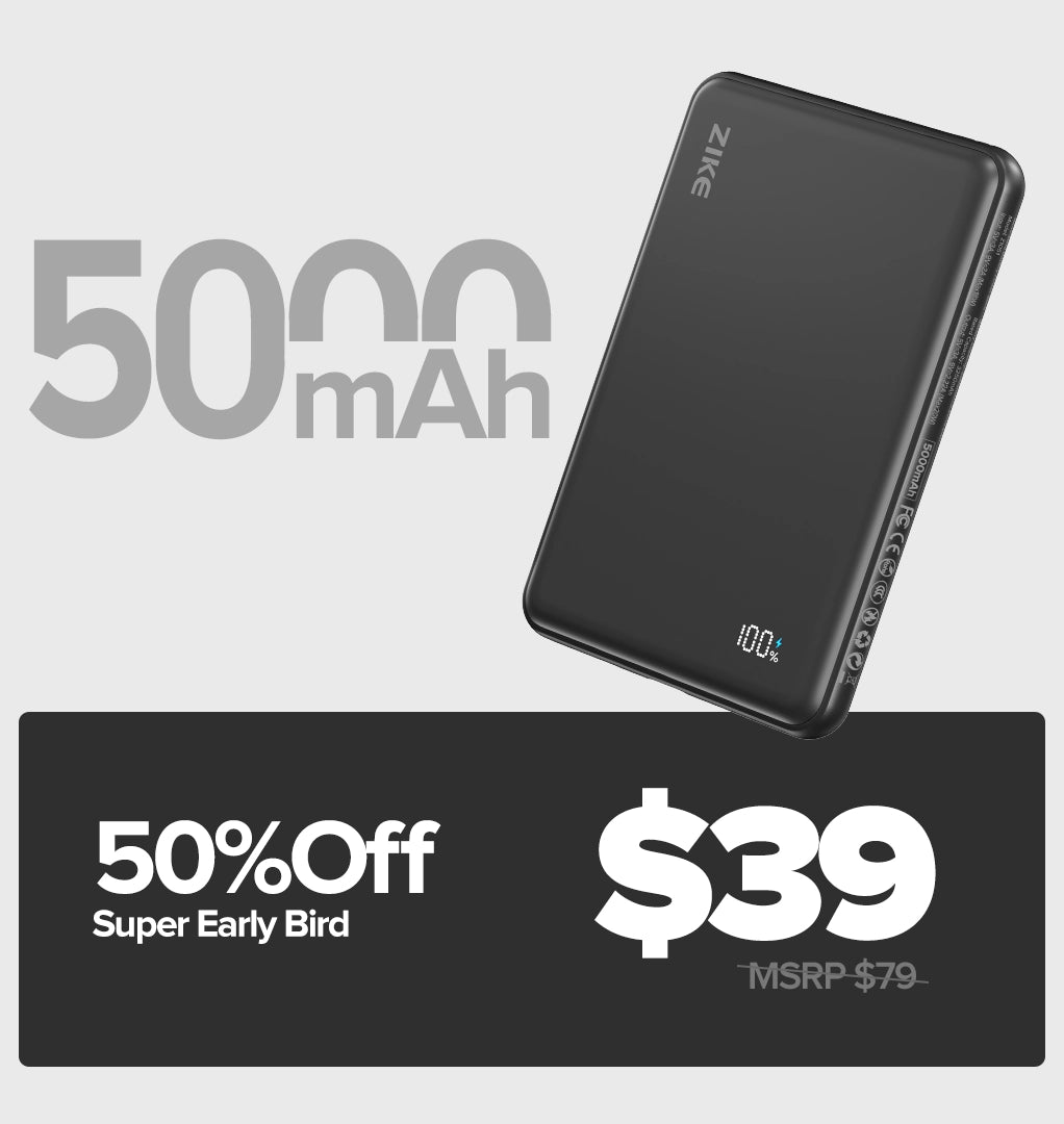 The early bird price for the ZIKE Z1051 Solid-State MagSafe Power Bank is $39.99