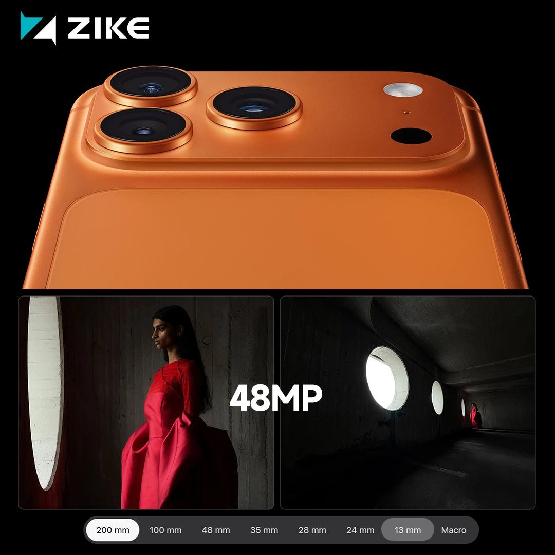 The iPhone 17 Pro Max features a redesigned horizontal camera module and a 48-megapixel telephoto lens.