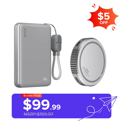 （Bundle Pack）ZIKE Z850 USB-C Magnetic M.2 2230 NVMe SSD Enclosure + Solid-State Power Bank 10000mAh