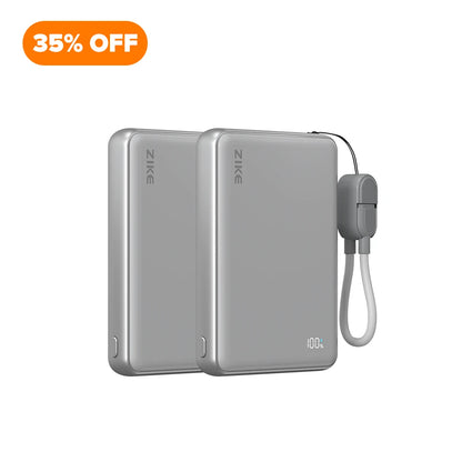 （Bundle Pack）ZIKE Z1052A Solid-State Qi2 15W Power Bank 10000mAh 2 PCS