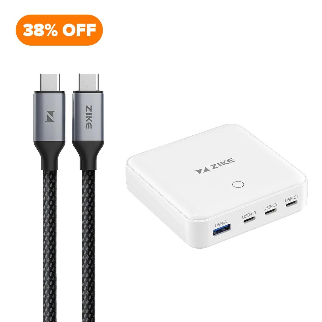 (Bundle) ZIKE 100W GaN Charging Station + 1.5m Cable 2 Pack