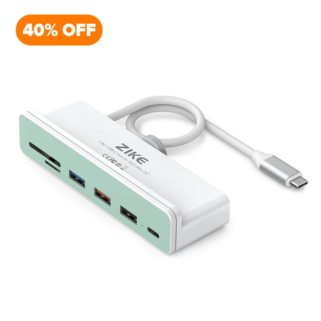 ZIKE 7-in-1 USB-C-Hub für 2021 iMac 24" Z34A7 