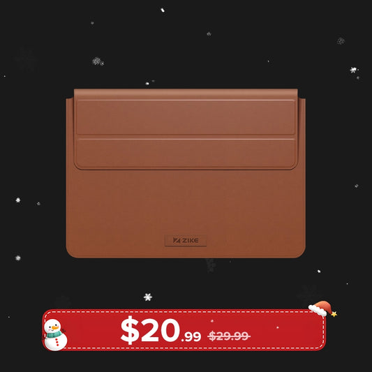 ZIKE Laptophülle aus veganem Leder für MacBook Air/Pro 13-14''/15-16'' mit unsichtbarem Ständer Z595 