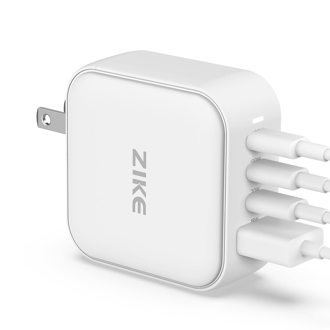 Zike 100W Gan USB-C 4 Ports Wall Phone Charger Z310