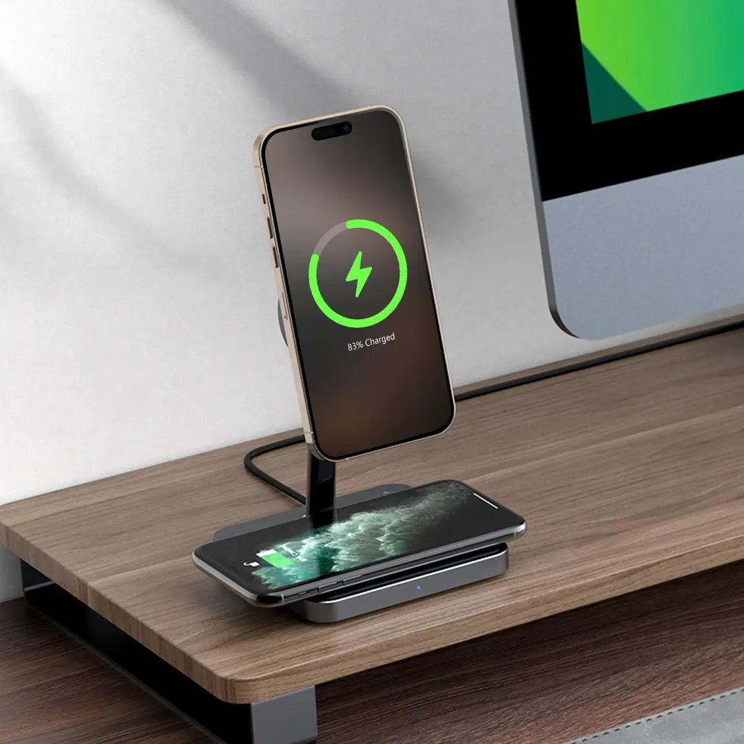 ZIKE 2-in-1 Magsafe Wireless Charger fast charge 2 devices at the same time