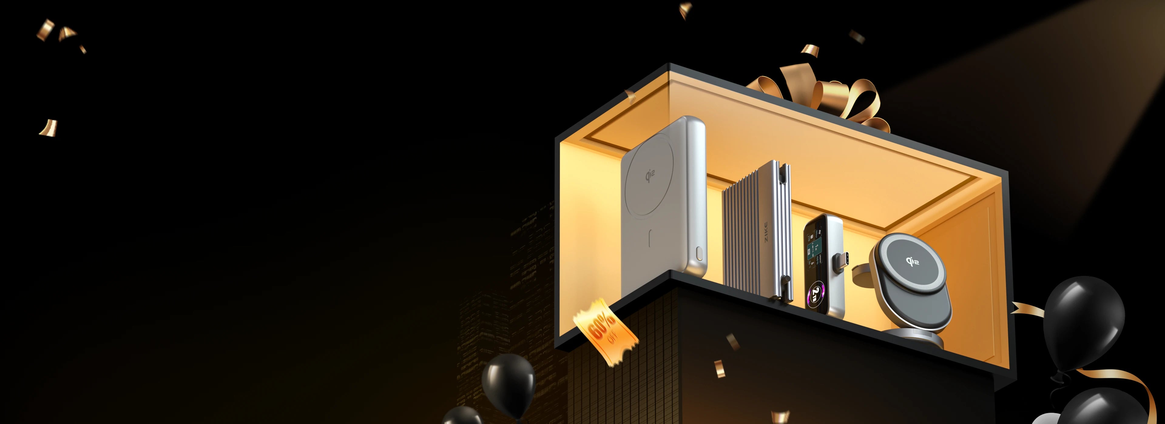 ZIKE 2025 Black Friday Mega Sale Banner Up to 60% off