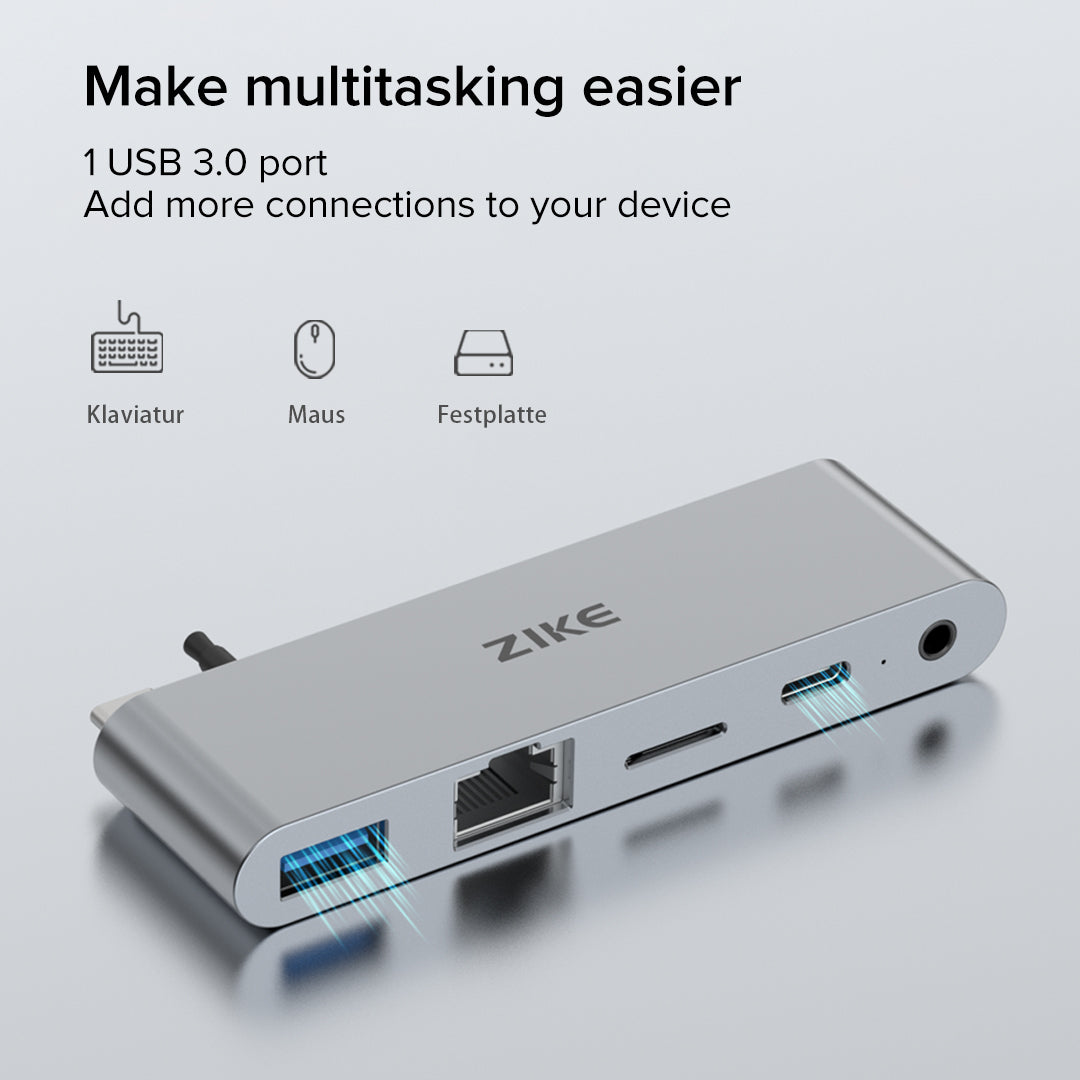 ZIKE 5-in-1 USB C Hub for MacBook Z221B – ZikeTech