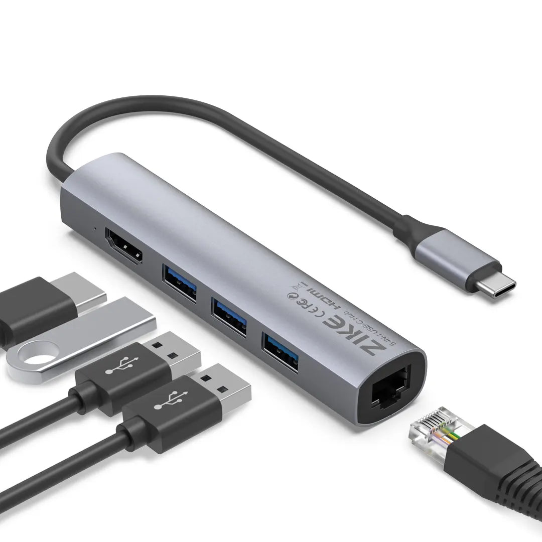 ZIKE 5-in-1 USB C Hub for MacBook Z221B