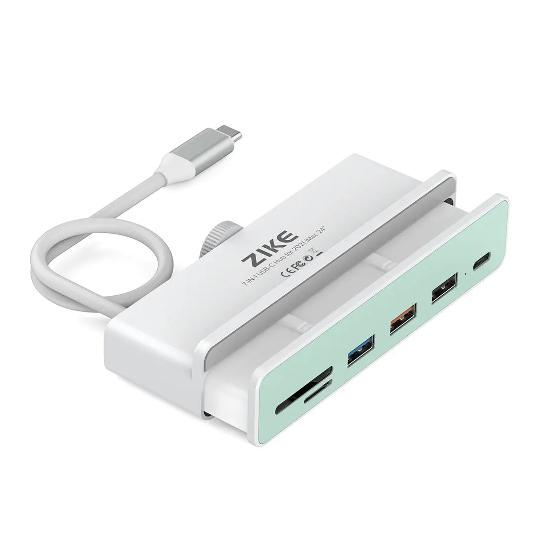 ZIKE 7-in-1 USB C Hub for 2021 iMac 24" Z34A7