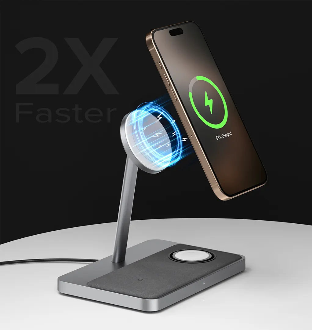 ZIKE QI2-3-in-1 Magnetic Wireless Charging Stand Z557C uses QI2 15W fast charging