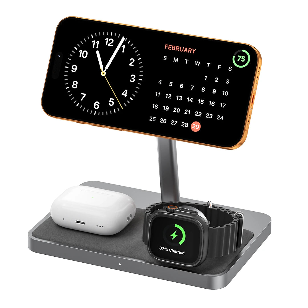 ZIKE Z557C 3-in-1 Qi2 & MFW Magnetic Wireless Charging Stand