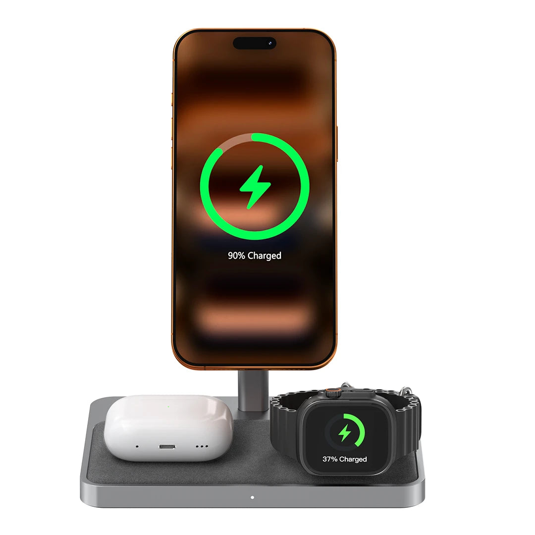 ZIKE Z557C 3-in-1 Qi2 & MFW Magnetic Wireless Charging Stand