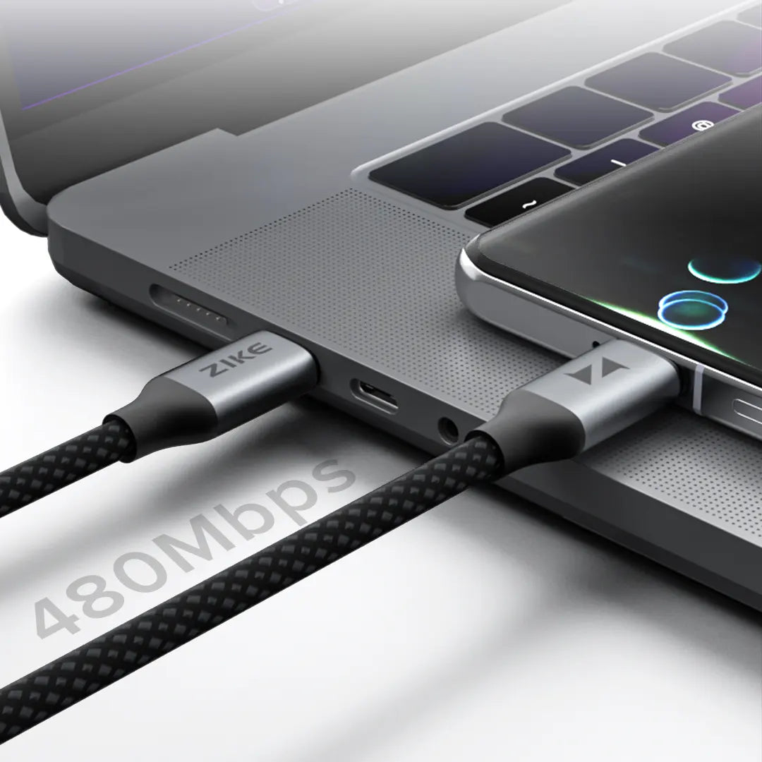 ZIKE USB-C to USB-C 1.5m 100W PD3.0 Cable Z518 has a transmission speed of 480Mbps