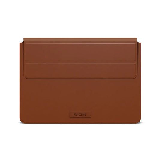 ZIKE Vegan Leather Laptop Sleeve for MacBook Air/Pro 13-14''/15-16'' with Invisible Stand Z595 brown