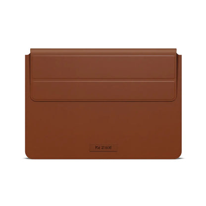 ZIKE Vegan Leather Laptop Sleeve for MacBook Air/Pro 13-14''/15-16'' with Invisible Stand Z595 brown 