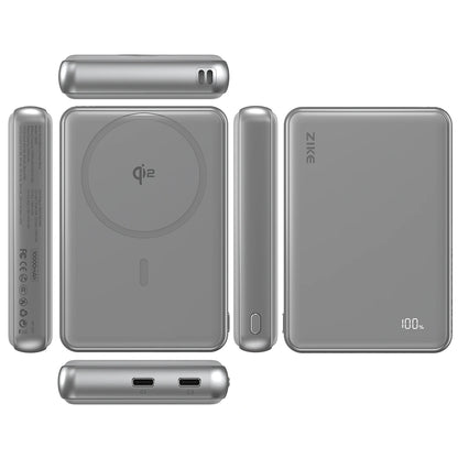 ZIKE Z1052A Solid-State MagSafe Power Bank 10000mAh Gray for iPhone 15/16