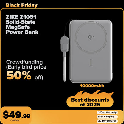 ZIKE Z1051/Z1052A Solid-State MagSafe Power Bank (5000mAh & 10000mAh) for iPhone 17/16