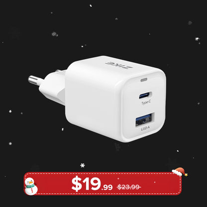 ZIKE Z1333 35W GaN USB-C + USB-A Dual-Port Wall Charger