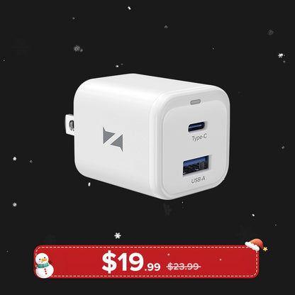 ZIKE Z1333 35W GaN USB-C + USB-A Dual-Port Wall Charger