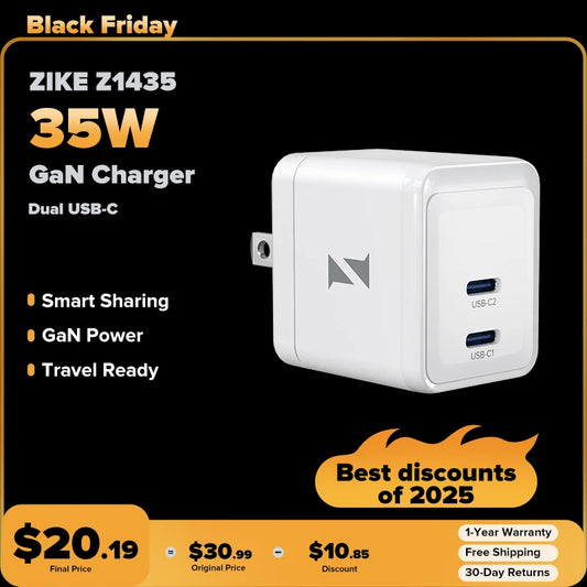 ZIKE 35W GaN Dual USB C Ladegerät Z1435 