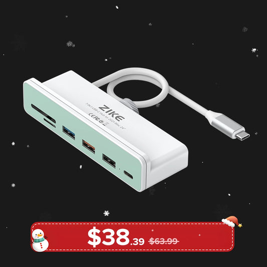 ZIKE Z34A7 7-in-1 USB-C Hub for 2021 iMac 24"