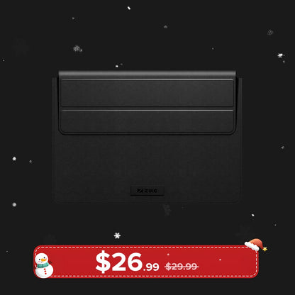 ZIKE Z595 Vegan Leather Laptop Sleeve for MacBook Air/Pro 13-14''/15-16'' with Invisible Stand