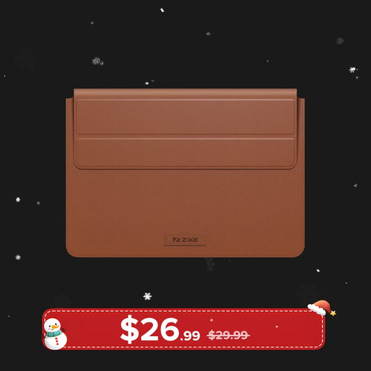 ZIKE Z595 Vegan Leather Laptop Sleeve for MacBook Air/Pro 13-14''/15-16'' with Invisible Stand
