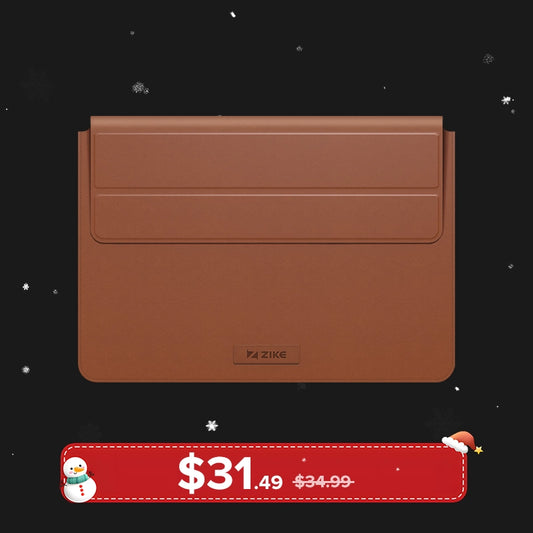 ZIKE Z595 Vegan Leather Laptop Sleeve for MacBook Air/Pro 13-14''/15-16'' with Invisible Stand