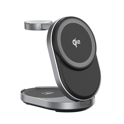 ZIKE Z855 3‑in‑1 Qi2 Magnetic Foldable Wireless Charger – 15W Fast Charging for iPhone & More