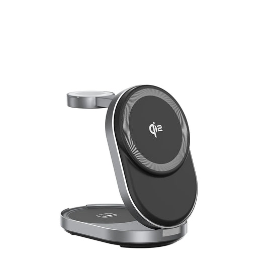 ZIKE Z855 3‑in‑1 Qi2 Magnetic Foldable Wireless Charger – 15W Fast Charging for iPhone & More