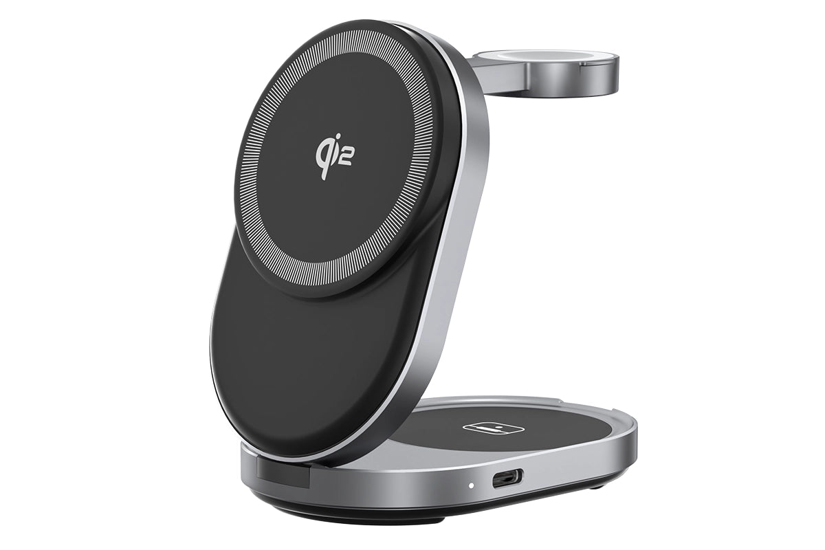 ZIKE Z855 3‑in‑1 Qi2 Magnetic Foldable Wireless Charger – 15W Fast Charging for iPhone & More