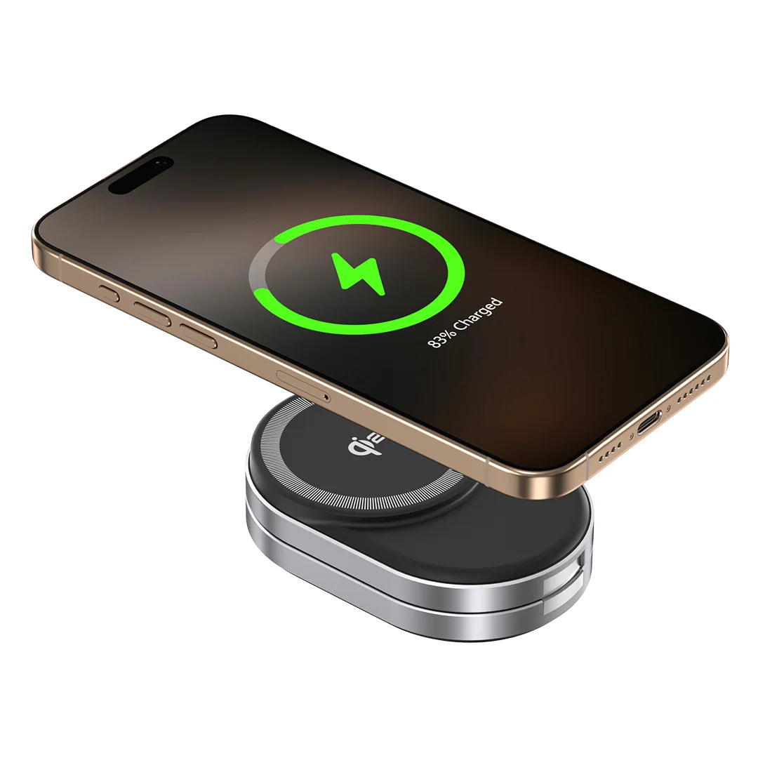 ZIKE Z855 3‑in‑1 Qi2 Magnetic Foldable Wireless Charger – 15W Fast Charging for iPhone & More