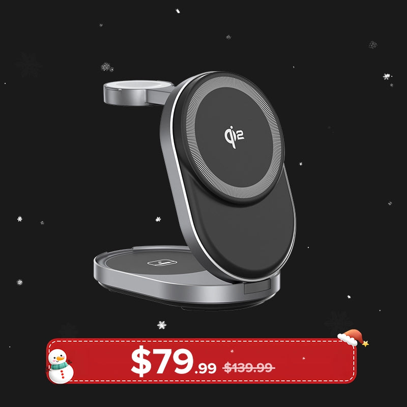 ZIKE Z855 3‑in‑1 Qi2 Magnetic Foldable Wireless Charger – 15W Fast Charging for iPhone & More