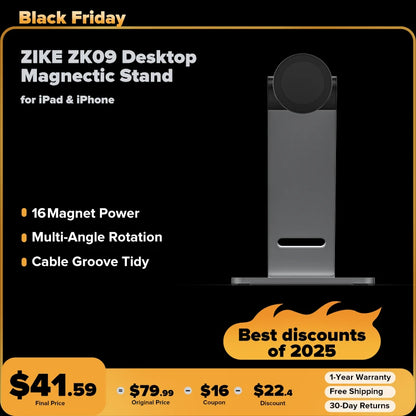 ZIKE Magnetischer Desktop-Ständer für iPad und iPhone ZK09