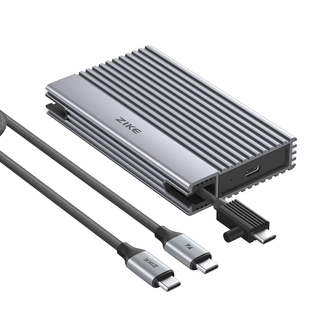 ZikeDrive Z666 USB4 40Gbps NVMe M.2 SSD Enclosure with Long Cable ZikeDrive Z666 USB4 40Gbps NVMe M.2 SSD Enclosure with Long Cable