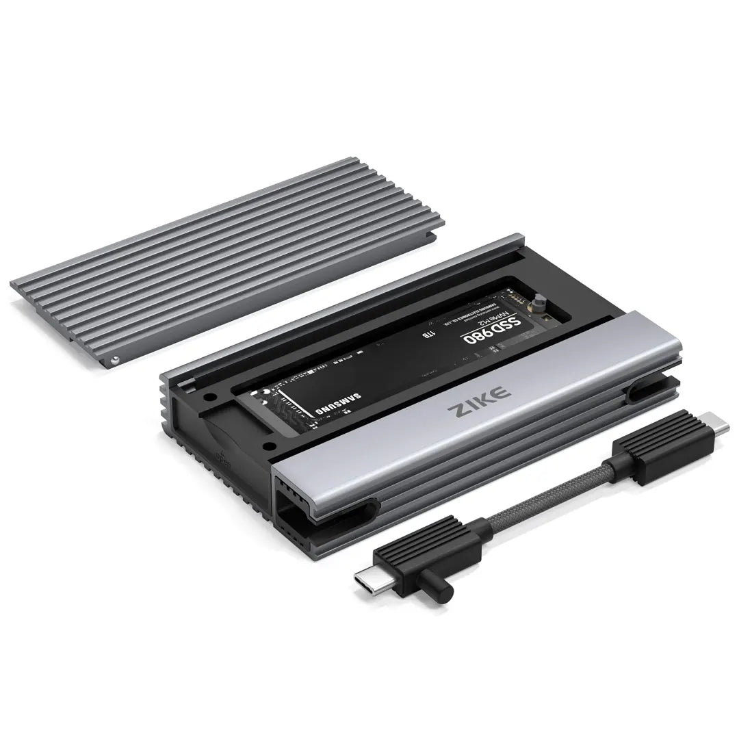 ZikeDrive Z666 USB4 40Gbps NVMe M.2 SSD Enclosure with Long Cable ZikeDrive Z666 USB4 40Gbps NVMe M.2 SSD Enclosure with Long Cable