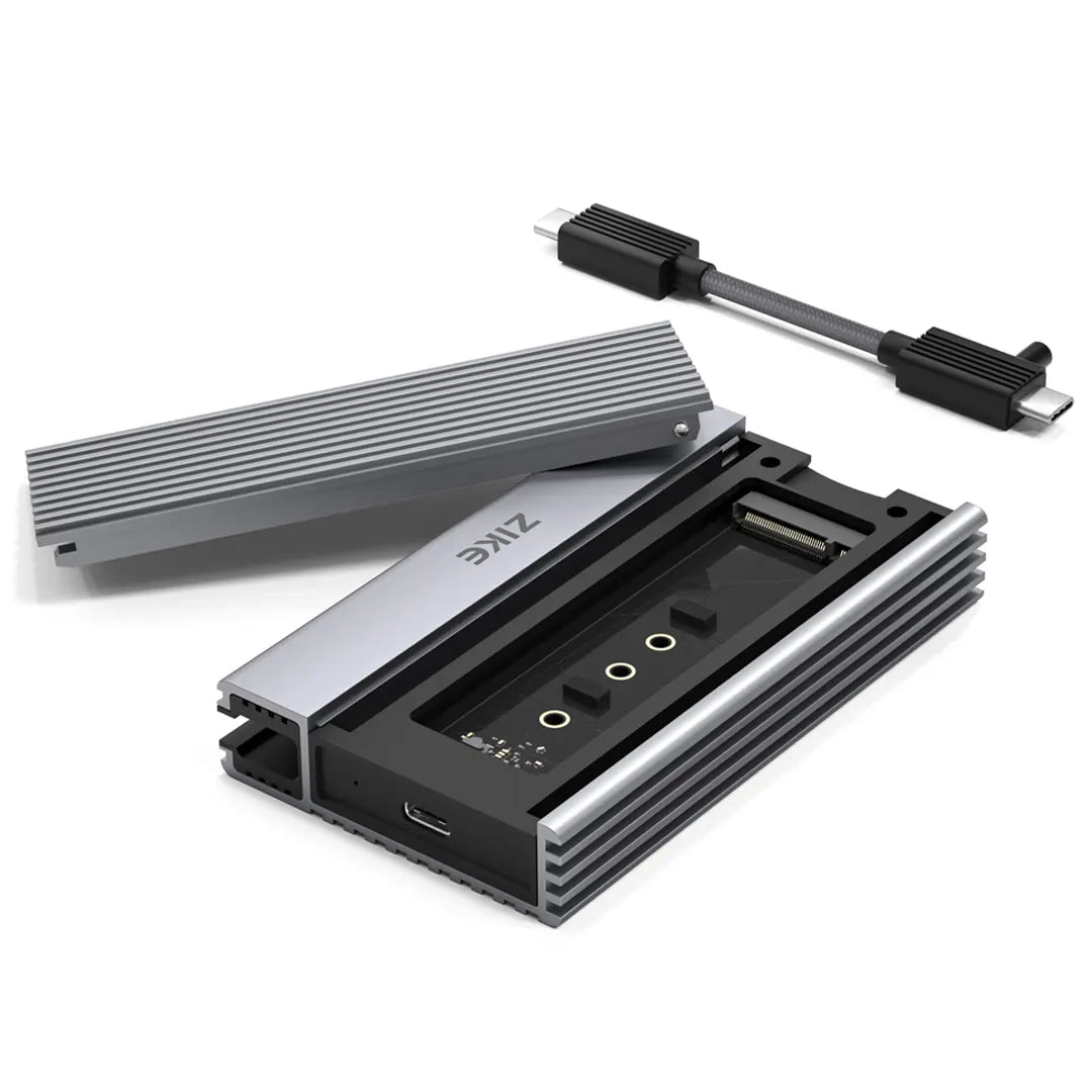 ZikeDrive Z666 USB4 40Gbps NVMe M.2 SSD Enclosure with Long Cable ZikeDrive Z666 USB4 40Gbps NVMe M.2 SSD Enclosure with Long Cable