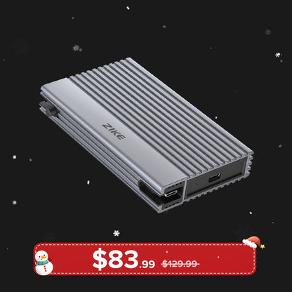 ZikeDrive Z666 USB4 40Gbps NVMe M.2 SSD Enclosure with Long Cable ZikeDrive Z666 USB4 40Gbps NVMe M.2 SSD Enclosure with Long Cable